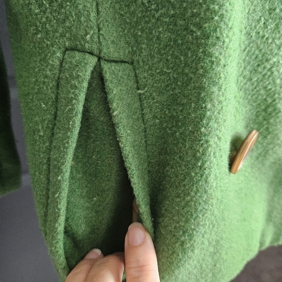 CAbi Double-breasted Wool Blend Jacket Clover Green Peacoat Crop Sz 4 - Picture 9 of 14